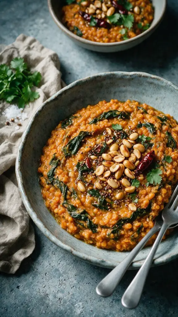 Rote Linsen mit Gongura
