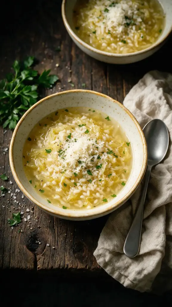Kohlsuppe mit Reis