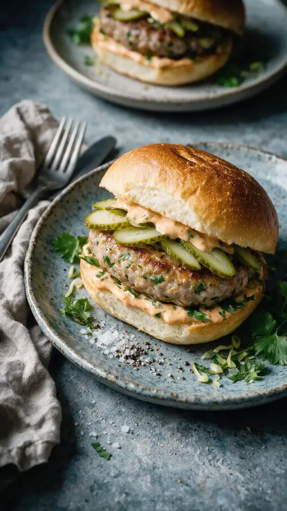 Thai-Burger mit Zitronengras