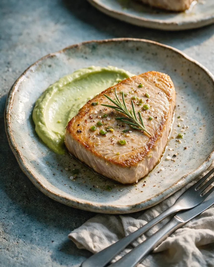 Thunfischsteak auf Avocado (KI-Illustration)