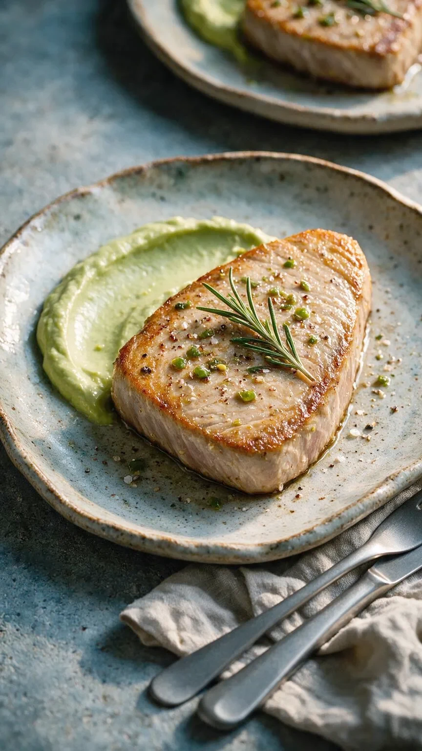 Thunfischsteak auf Avocado (KI-Illustration)