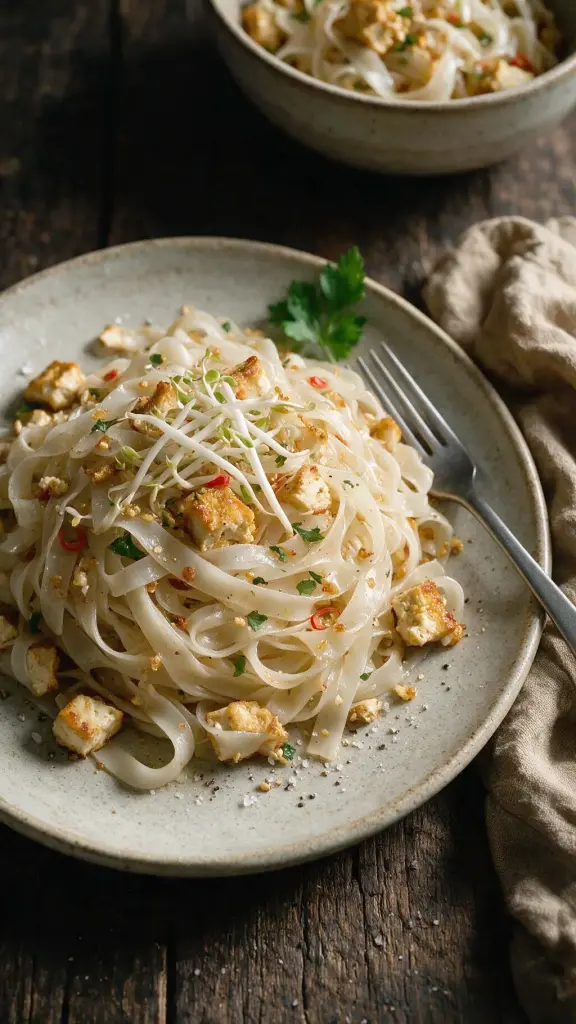 Reisnudeln aglio olio
