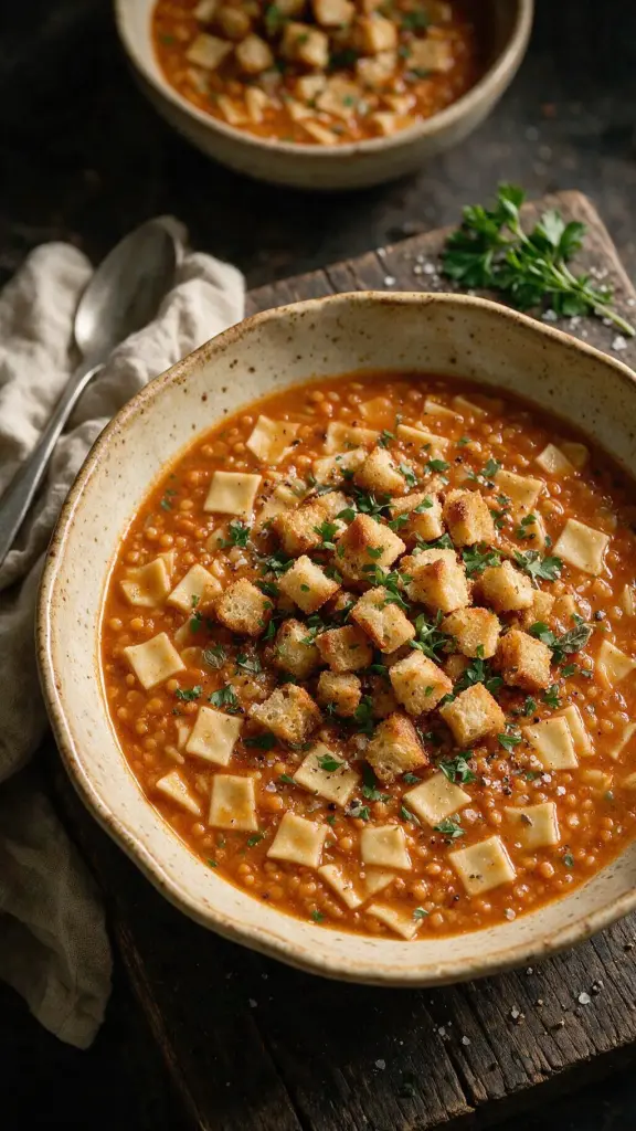 Türkische Linsen-Nudelsuppe