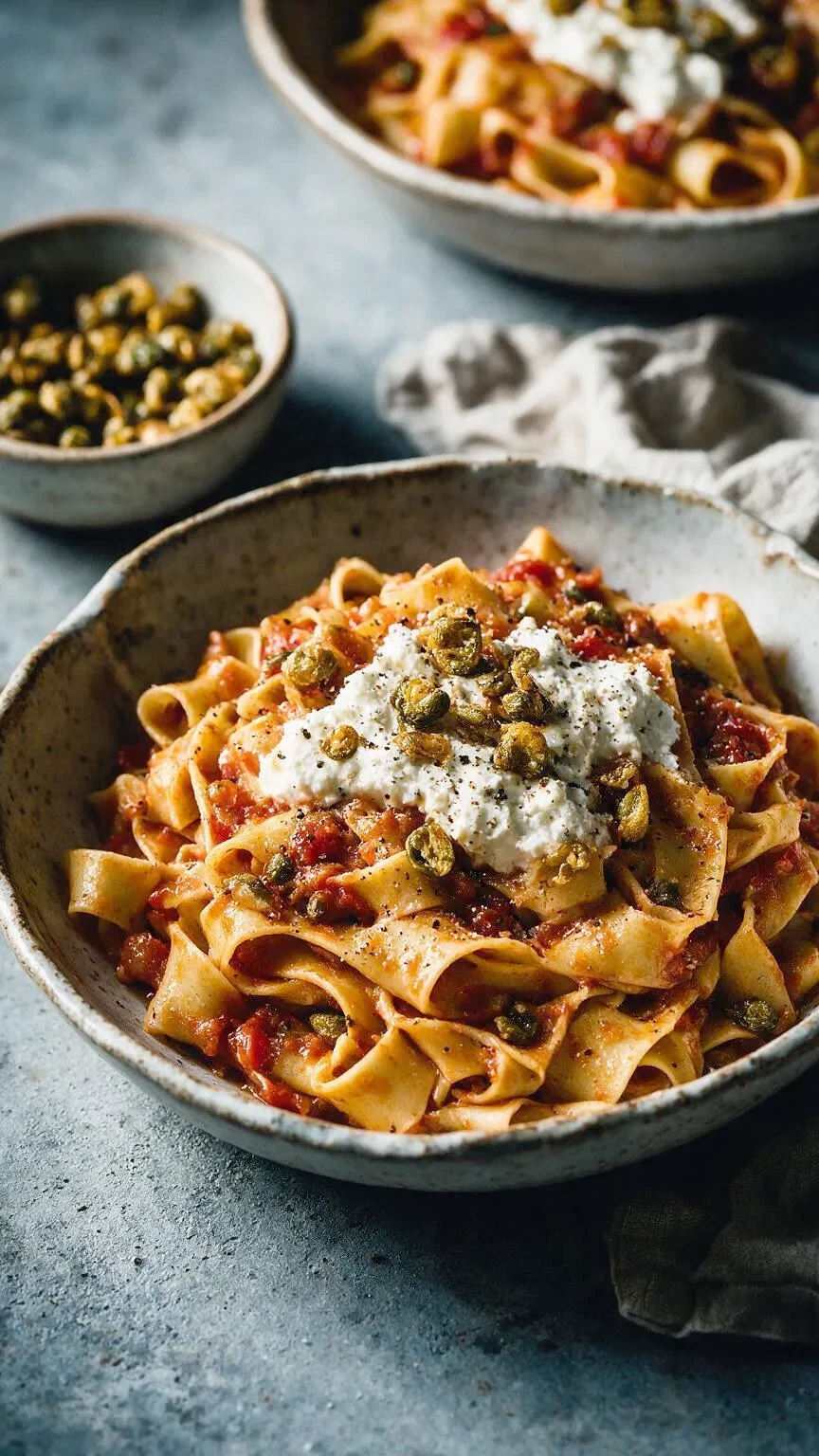 Pappardelle mit gerösteten Tomaten