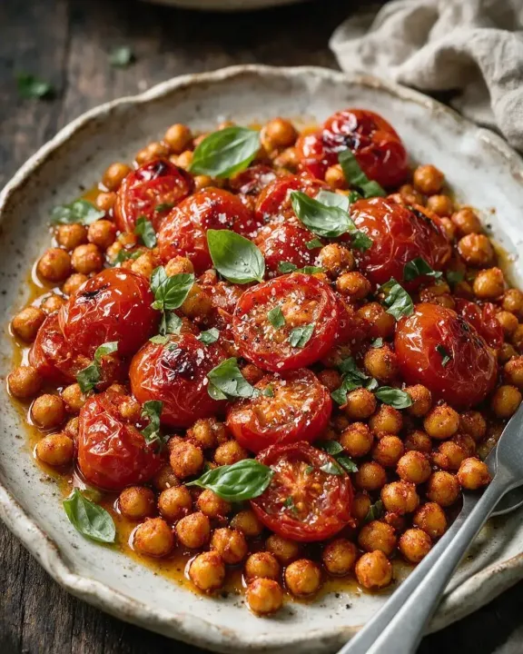 Tomatensalat Harissa-Kichererbsen (KI-Illustration)