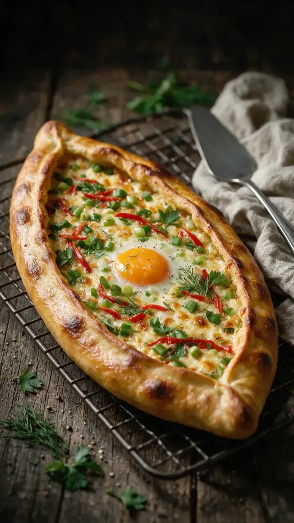 Pide mit Käse und Gemüse