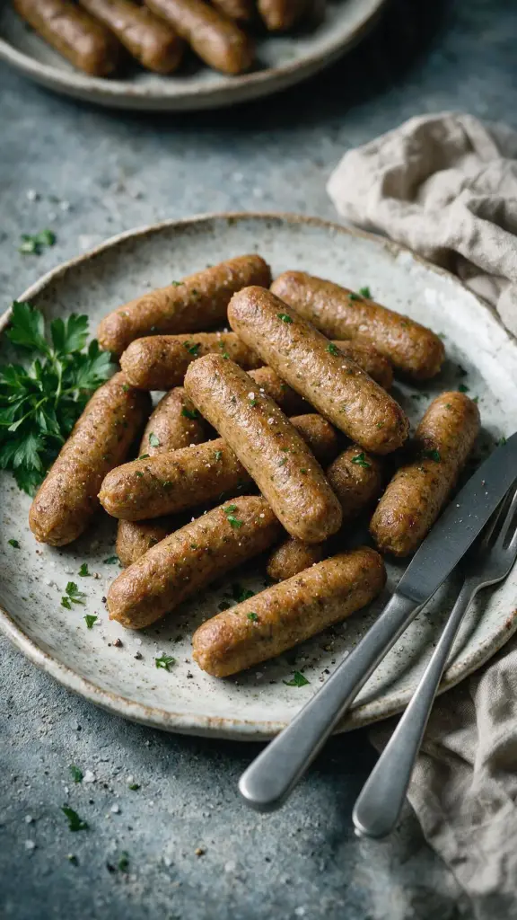 Vegane Apfel-Bier-Würstchen