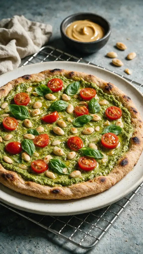 Mandel-Pesto-Pizza