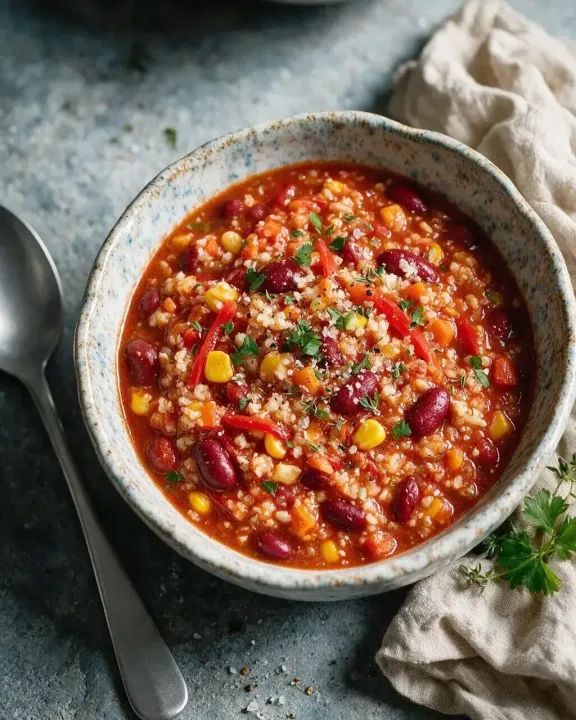 Veggie-Chili mit Blumenkohl (KI-Illustration)