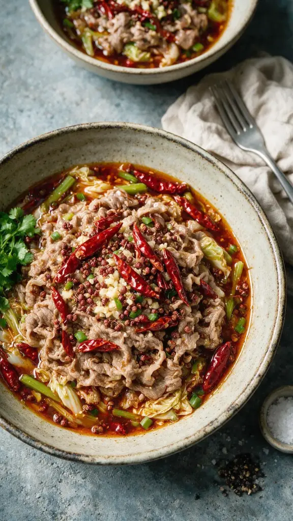 Wassergekochtes Rindfleisch