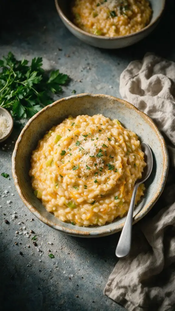 Winterkürbis-Lauch-Risotto