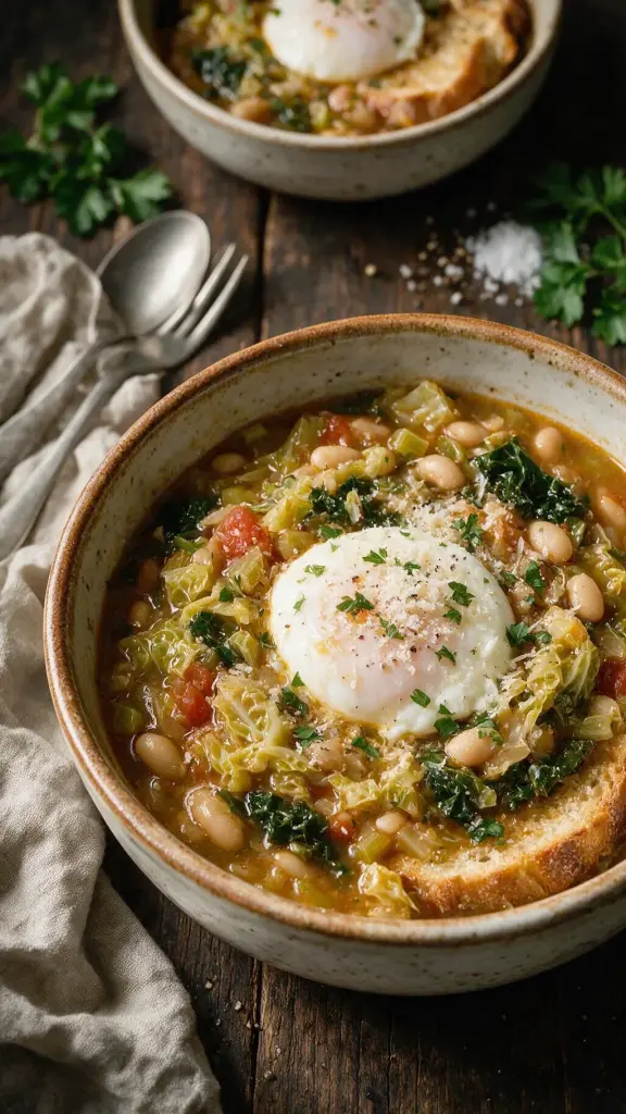 Bauernsuppe mit Wirsing und Bohnen