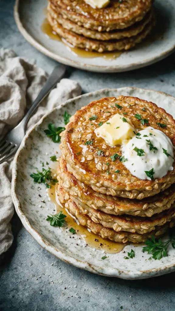 Haferpfannkuchen mit Ahorn