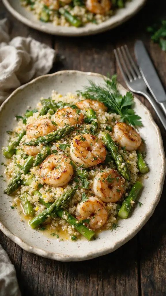 Garnelen-Scampi mit Zitronquinoa