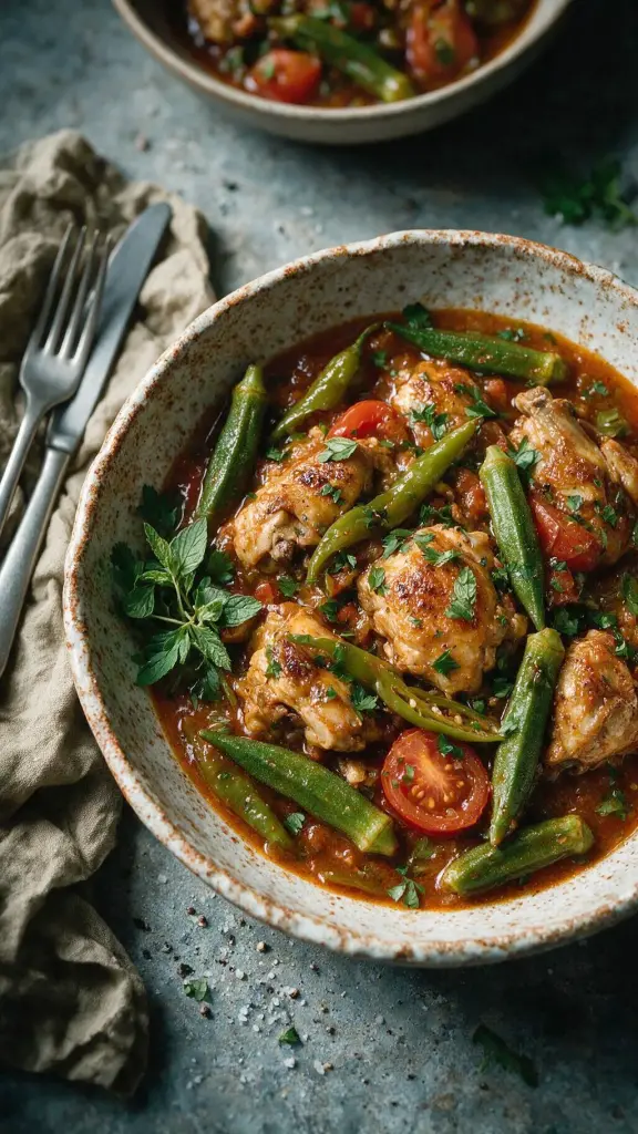 Zitronenhuhn mit Okra
