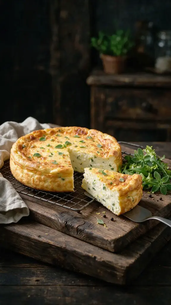 Herzhafter Käsekuchen mit Zitrone