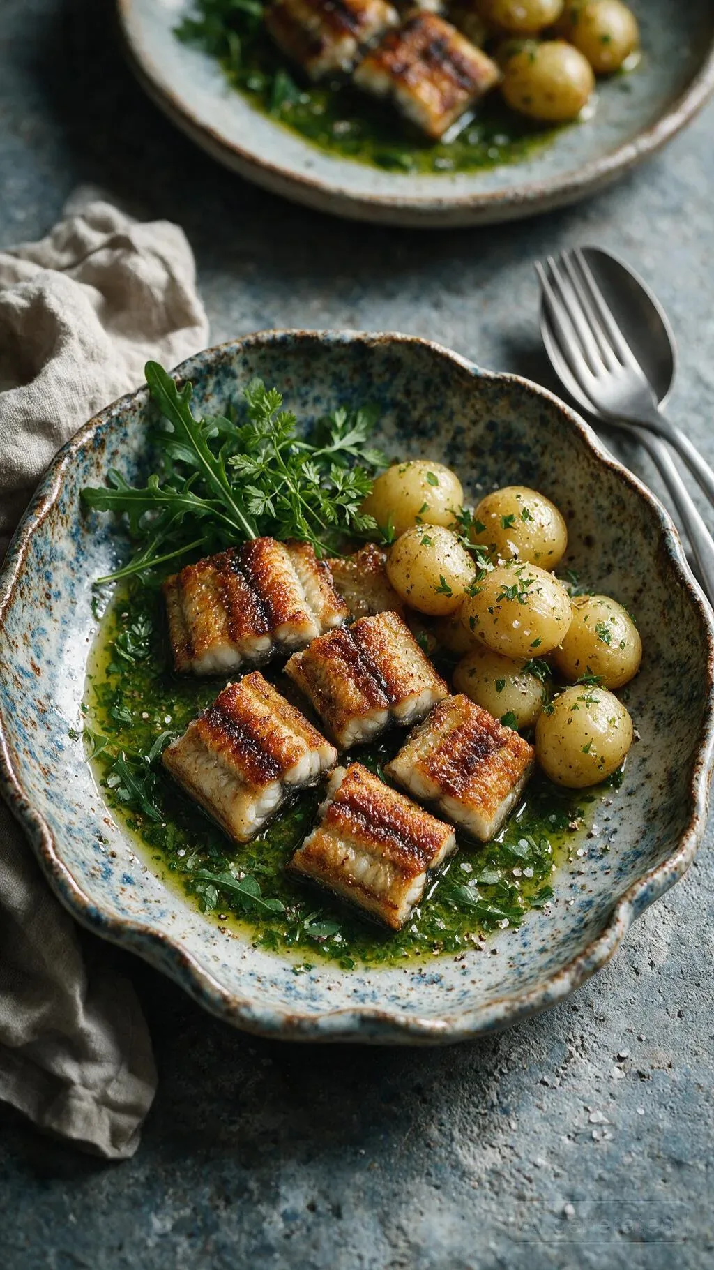 Aal mit Kräutervinaigrette