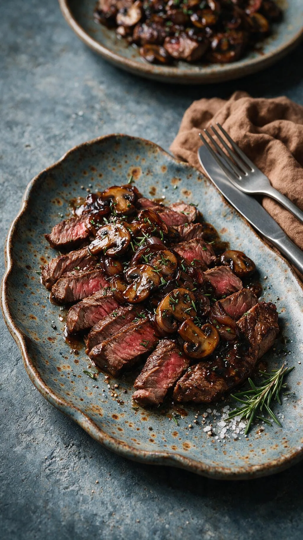 Skirt Steak mit Balsamico-Pilzen