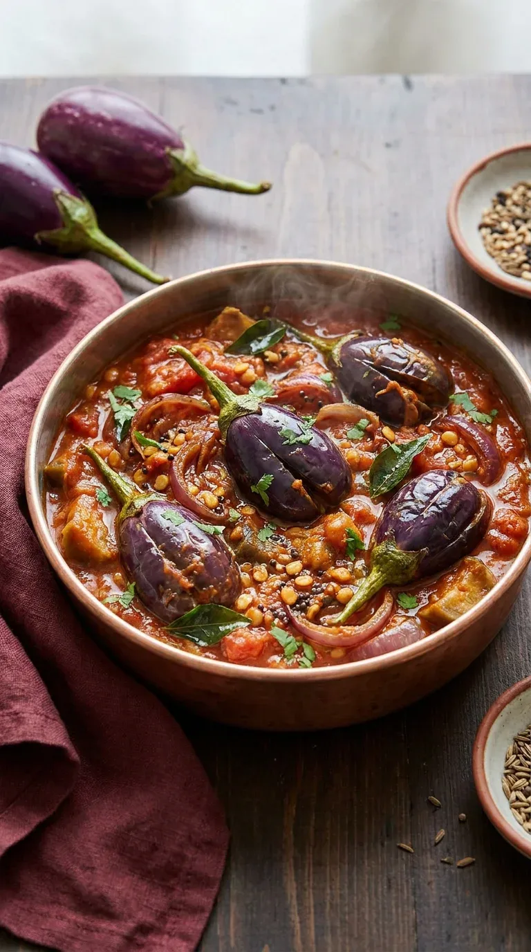 Aubergine mit Tomate und Knoblauch