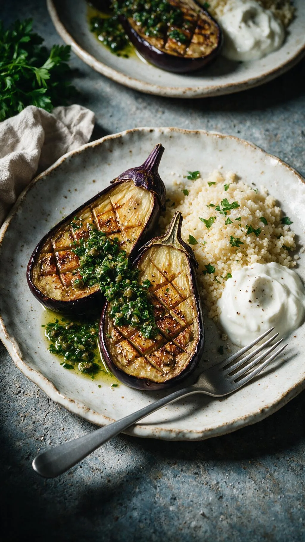 Auberginen-Steaks mit Salsa Verde