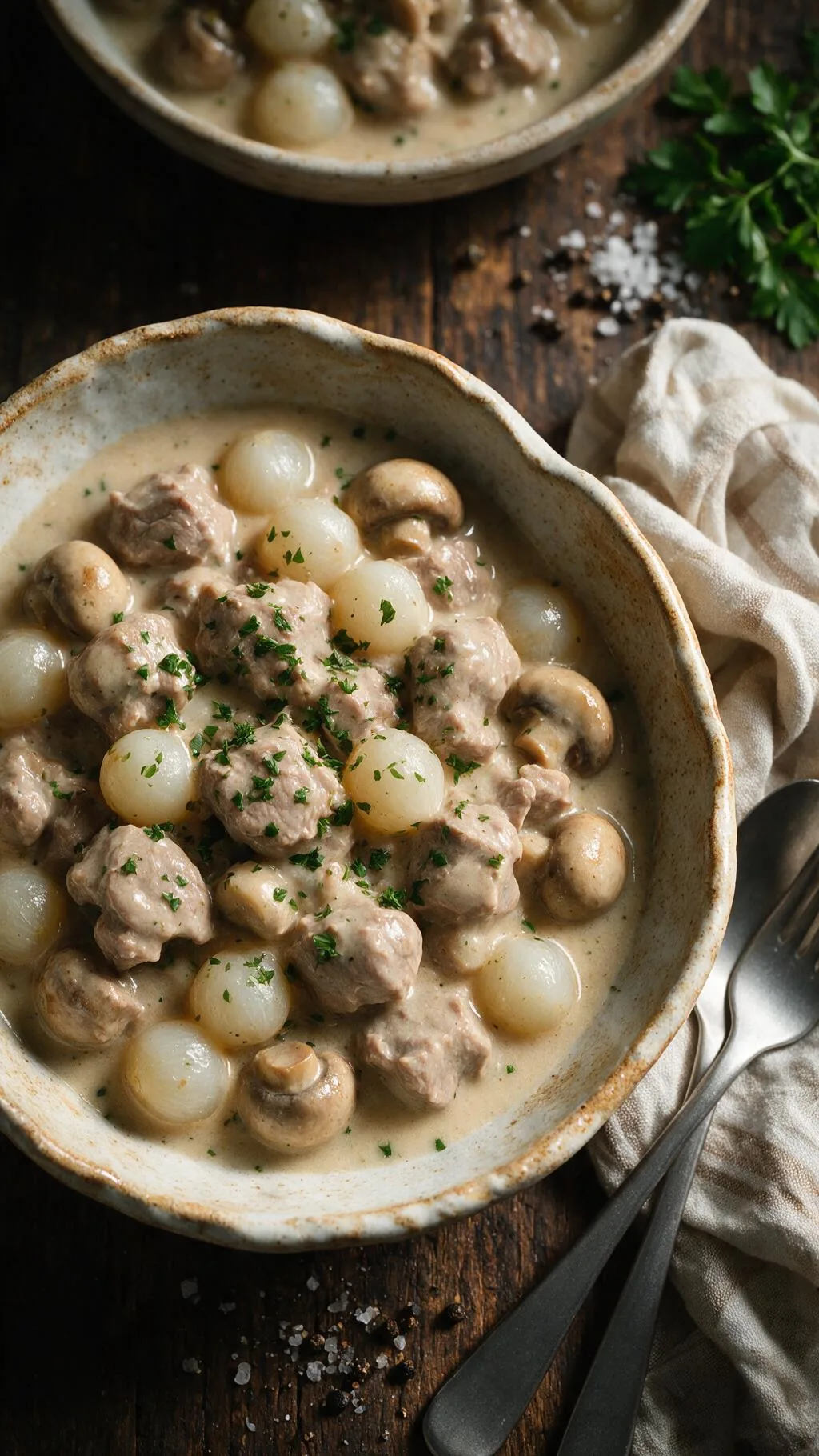 Lammragout in Sahnesauce