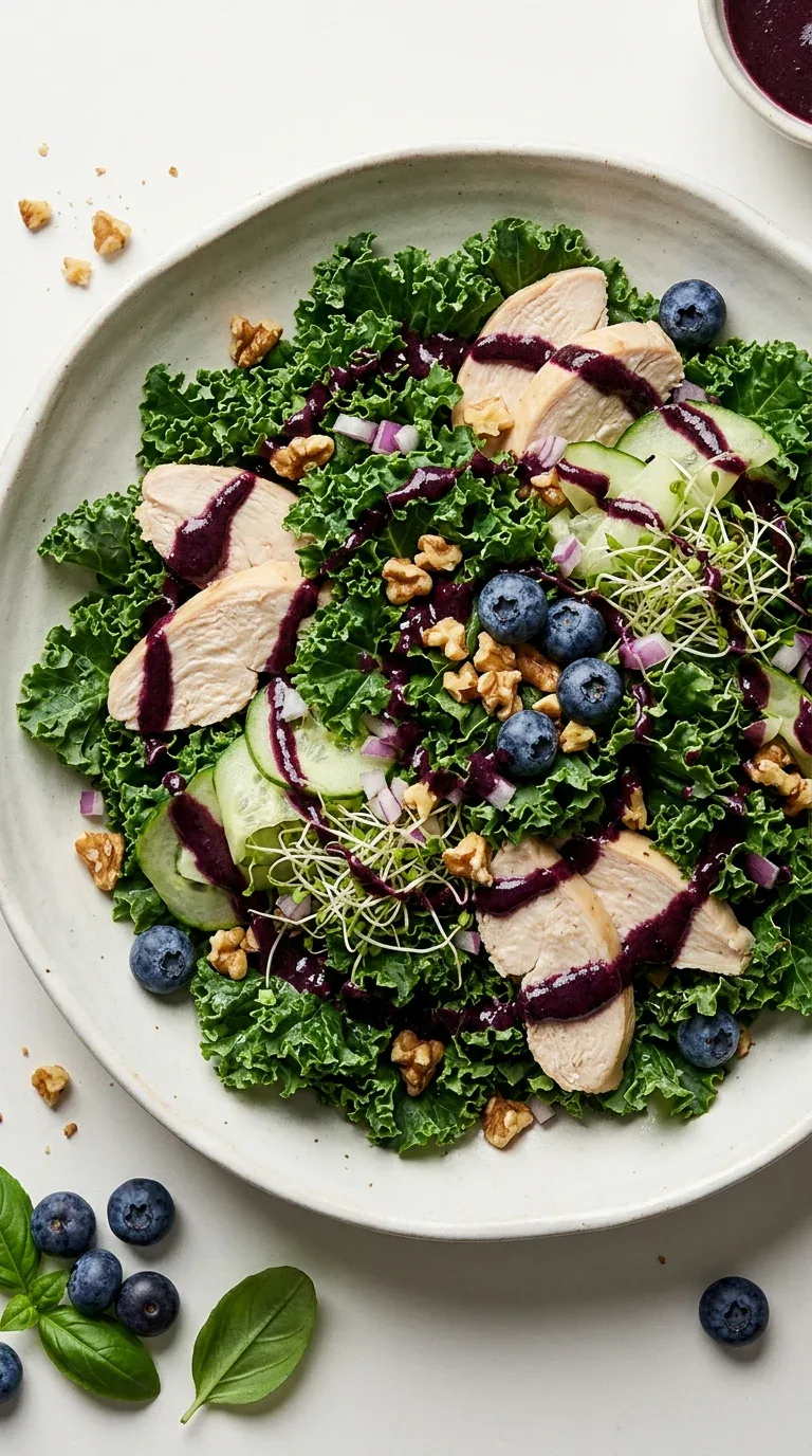 Grünkohl-Salat mit Blaubeeren