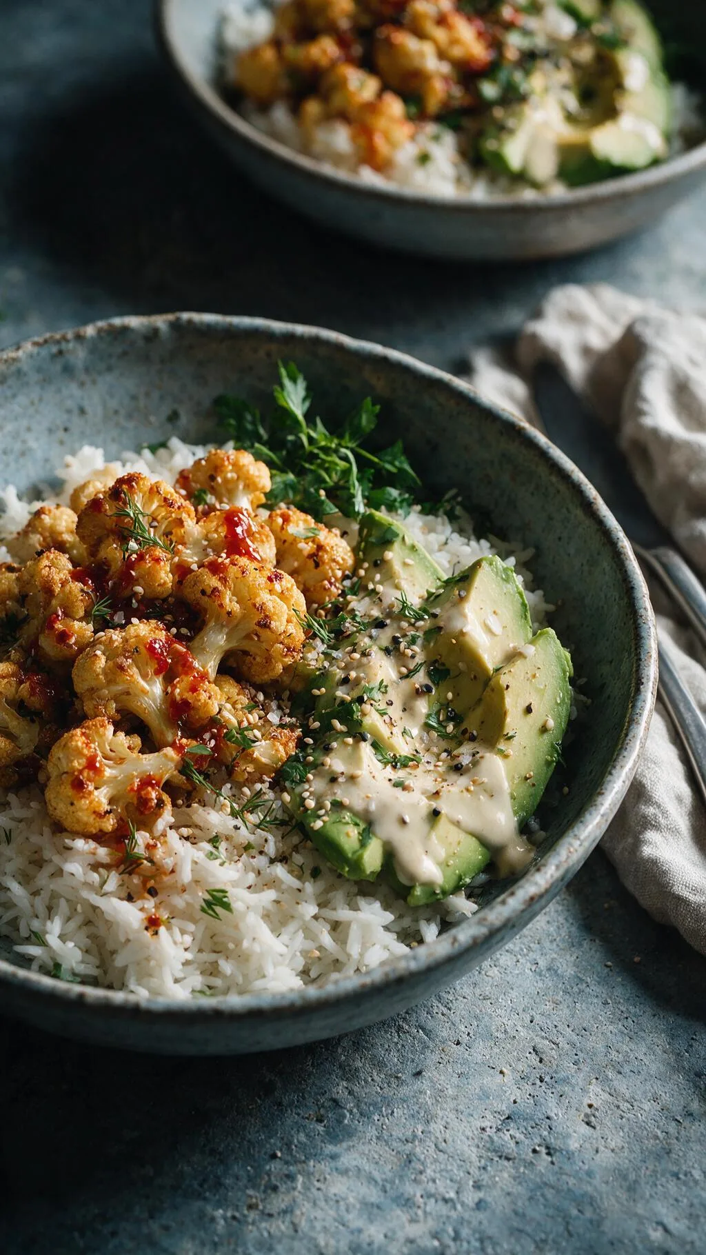 Würzige Blumenkohl-Bowl mit Tahini