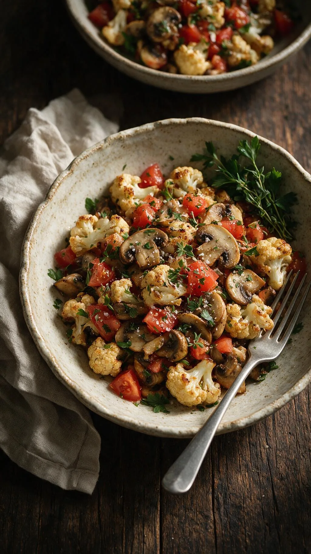 Blumenkohlsalat mit Champignons
