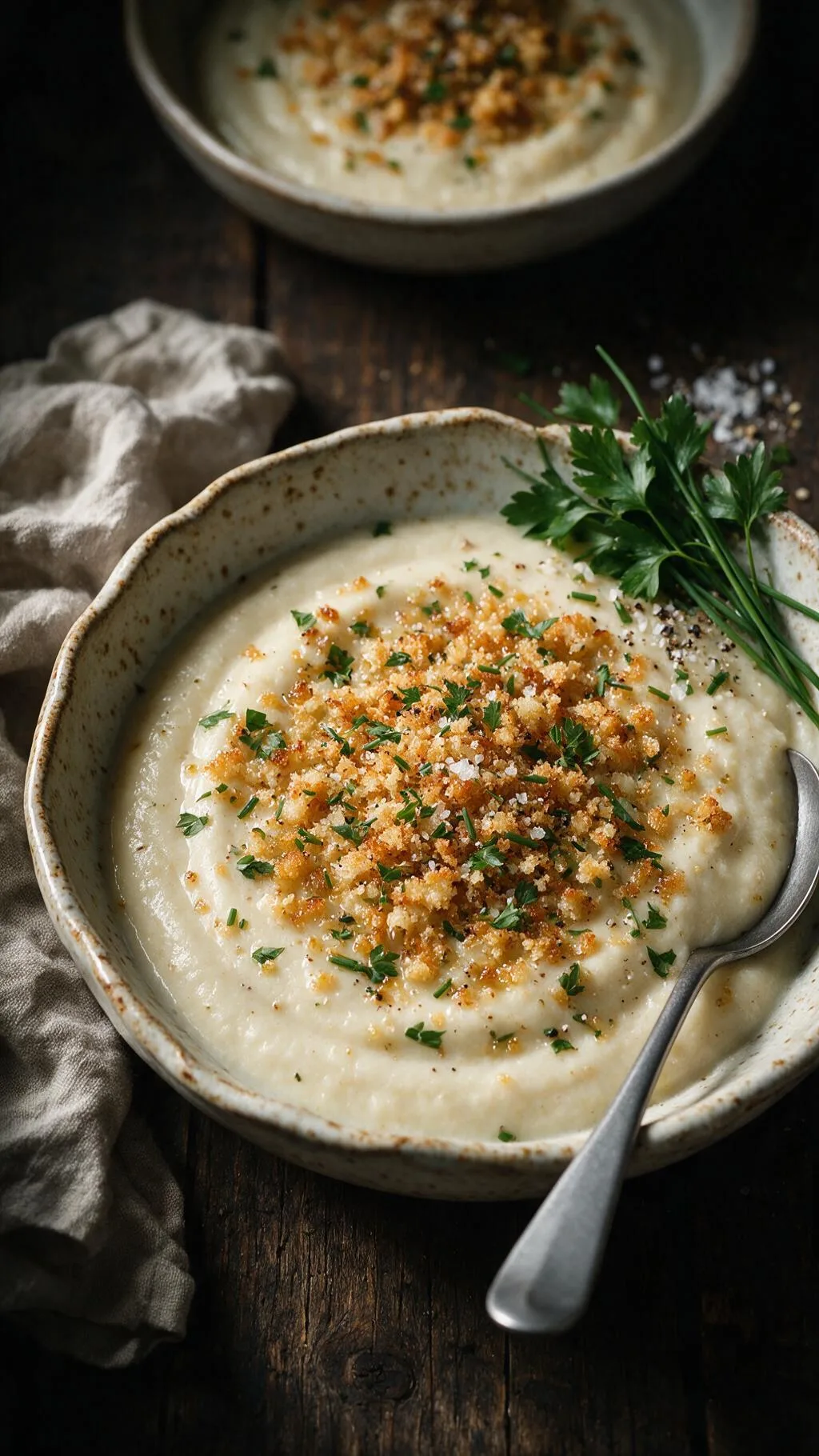 Blumenkohlsuppe mit Butterbröseln
