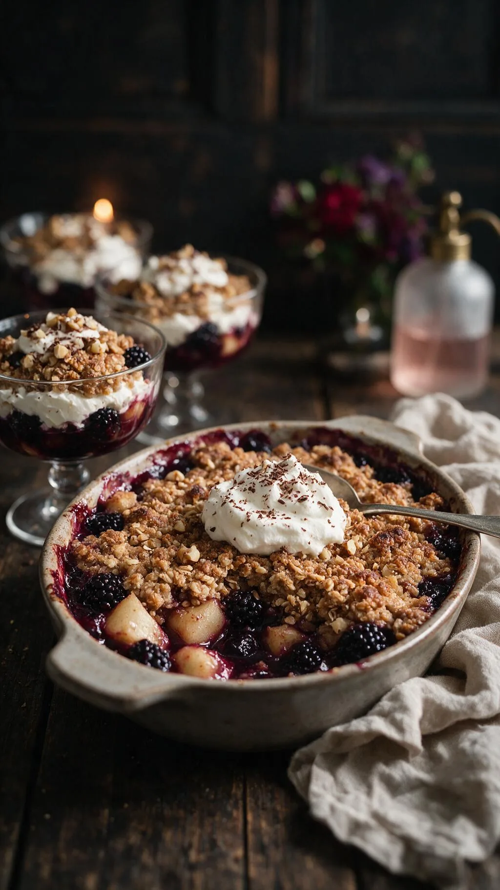 Brombeeren-Apfel-Crumble