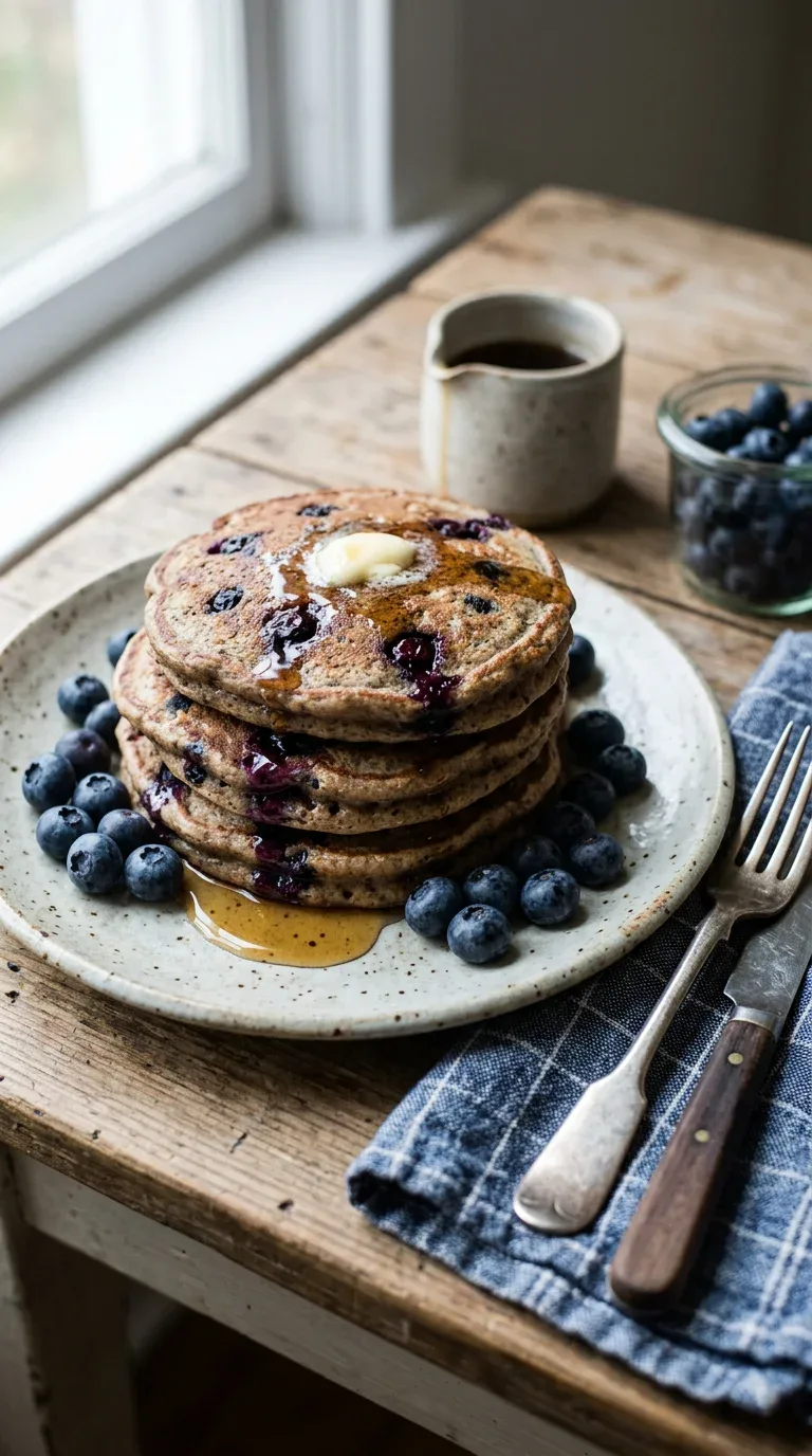 Buchweizen-Blaubeer-Pfannkuchen