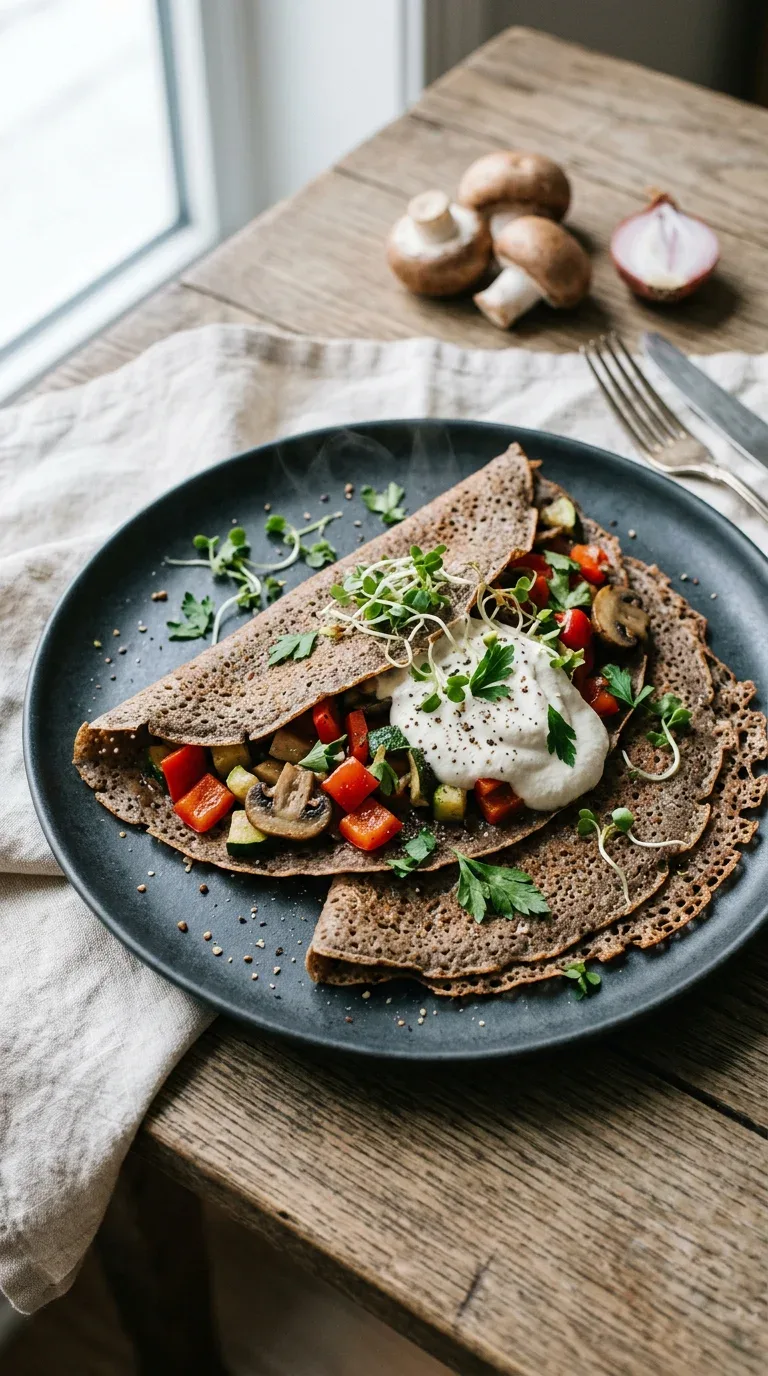 Buchweizen-Crêpes mit Gemüse