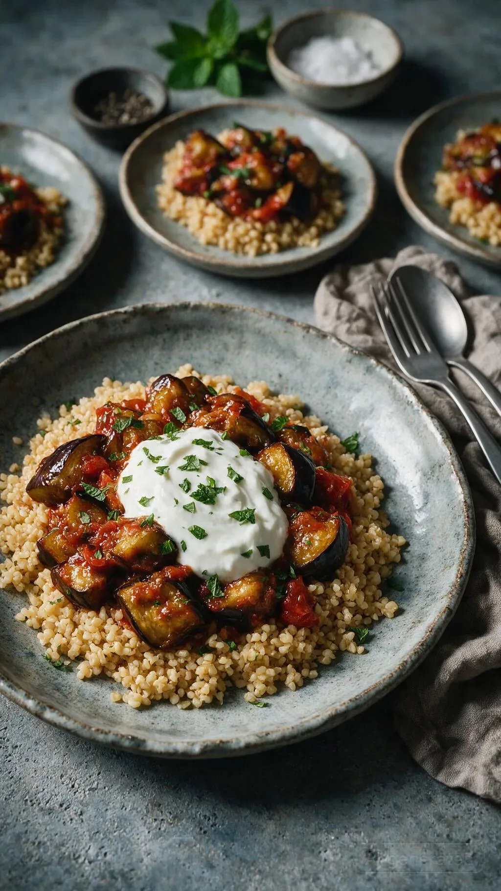 Bulgur mit Aubergine & Joghurt