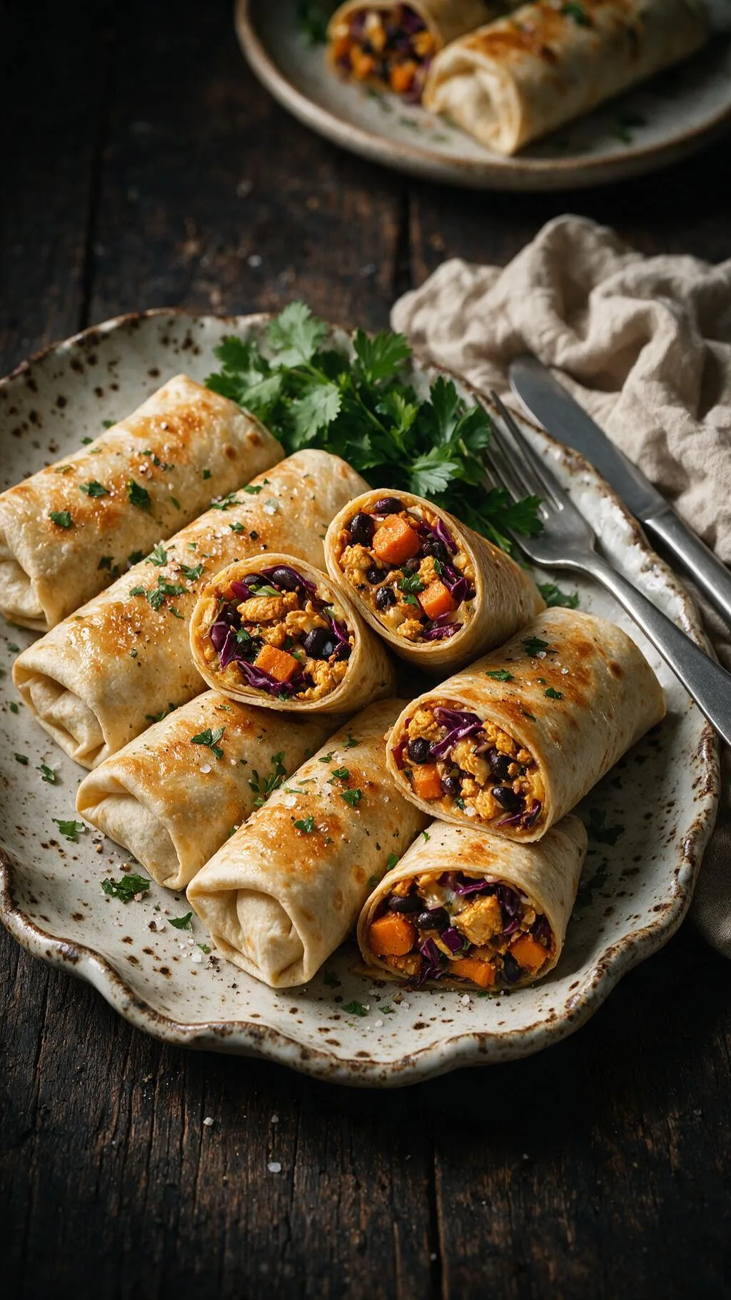 Burritos mit Pute und Süßkartoffeln