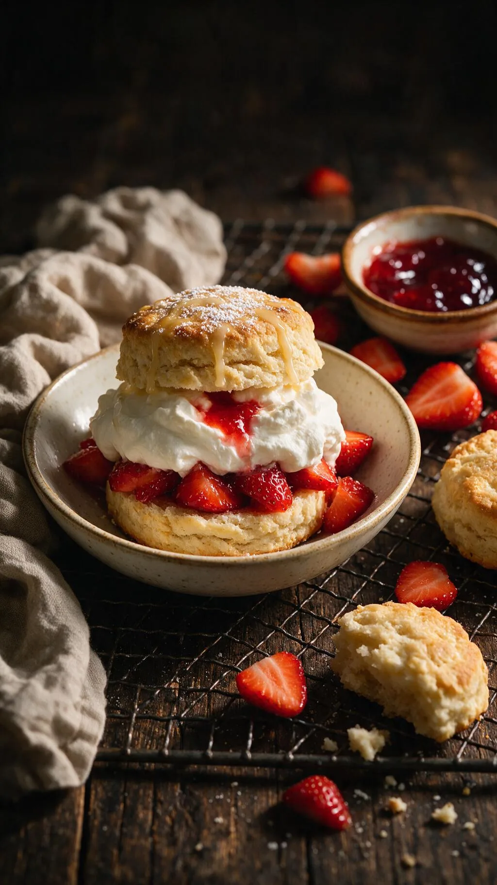 Erdbeer-Biscuits mit Sahne
