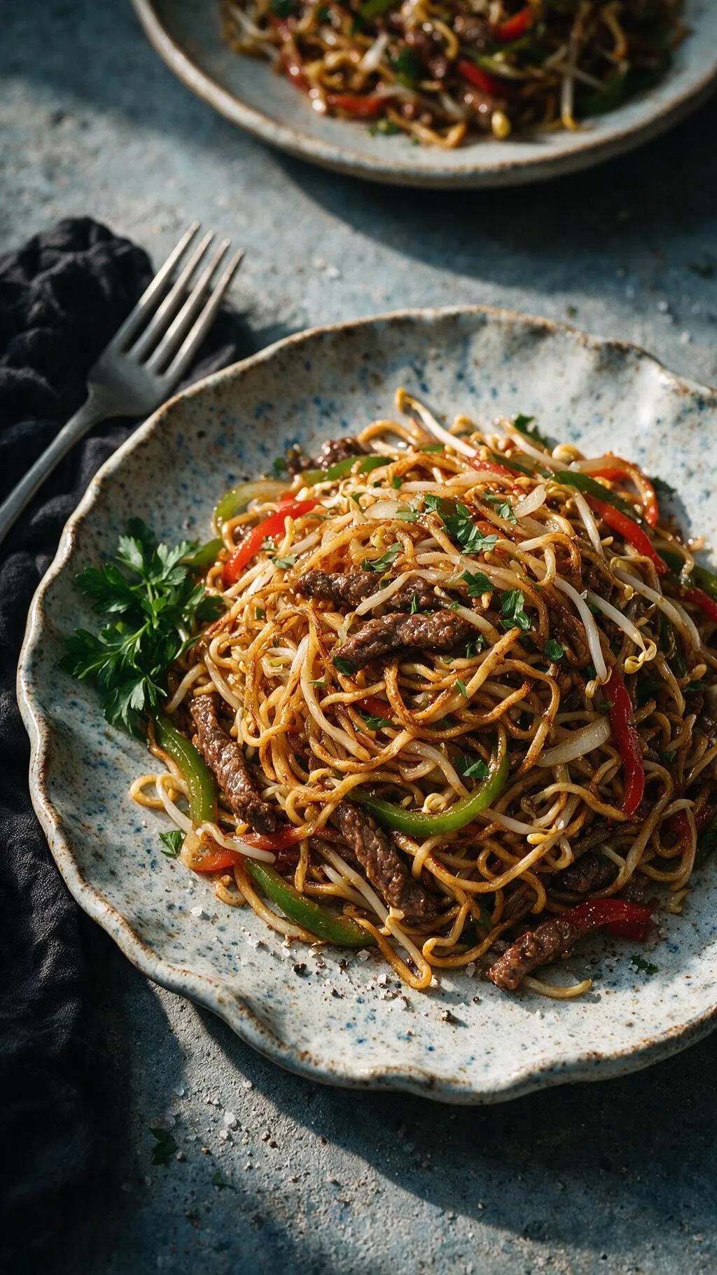 Chow Mein mit Rindfleisch & Paprika