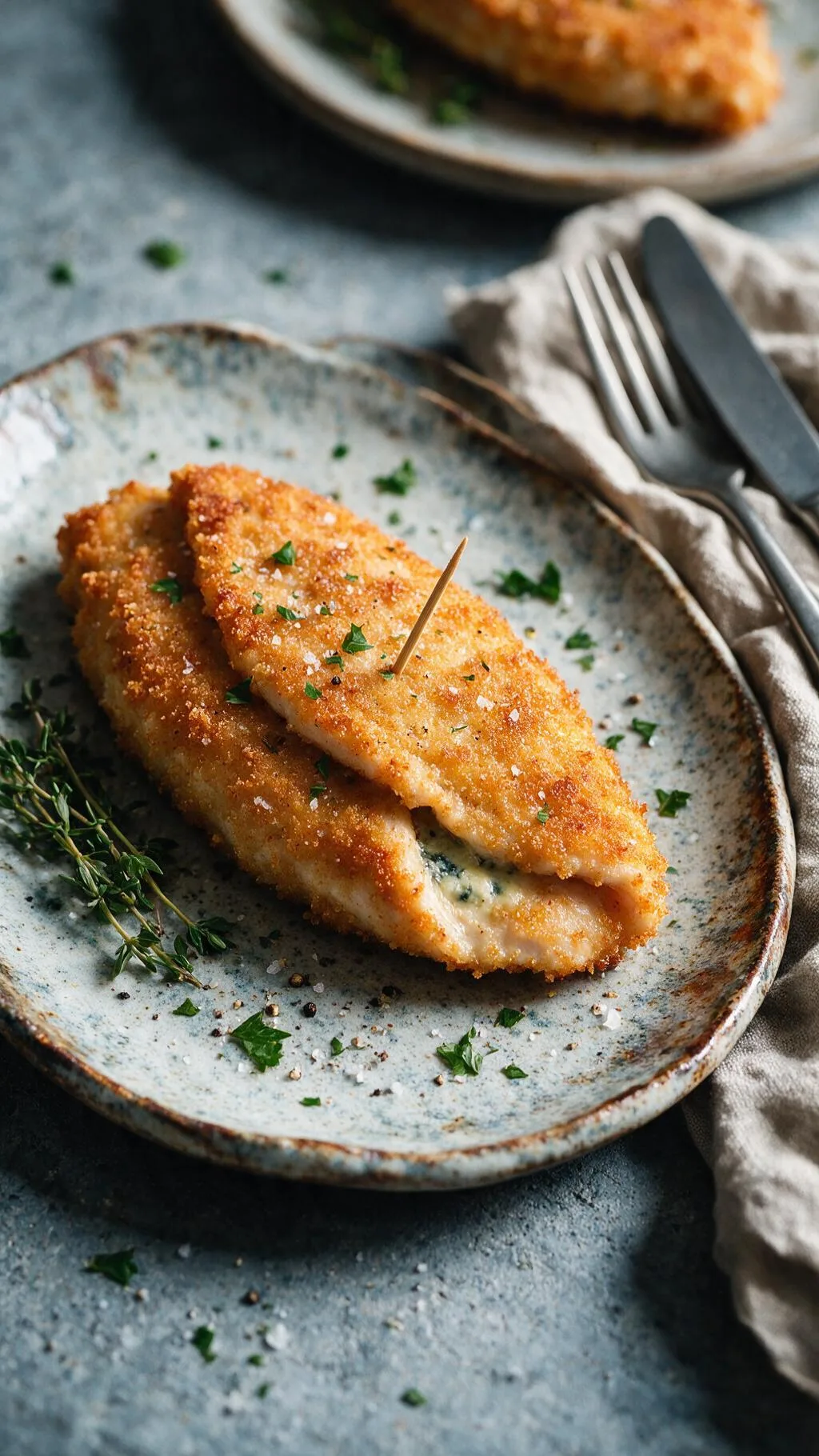 Cordon Bleu mit Blauschimmelkäse