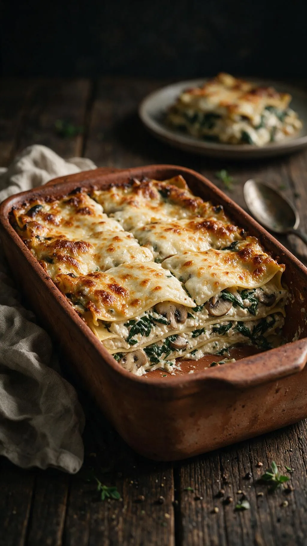 Spinat-Pilz-Lasagne