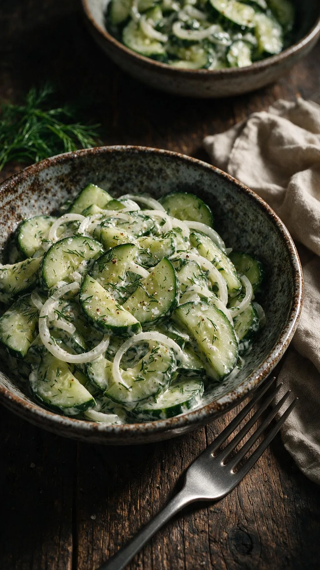 Cremiger Dill-Gurkensalat