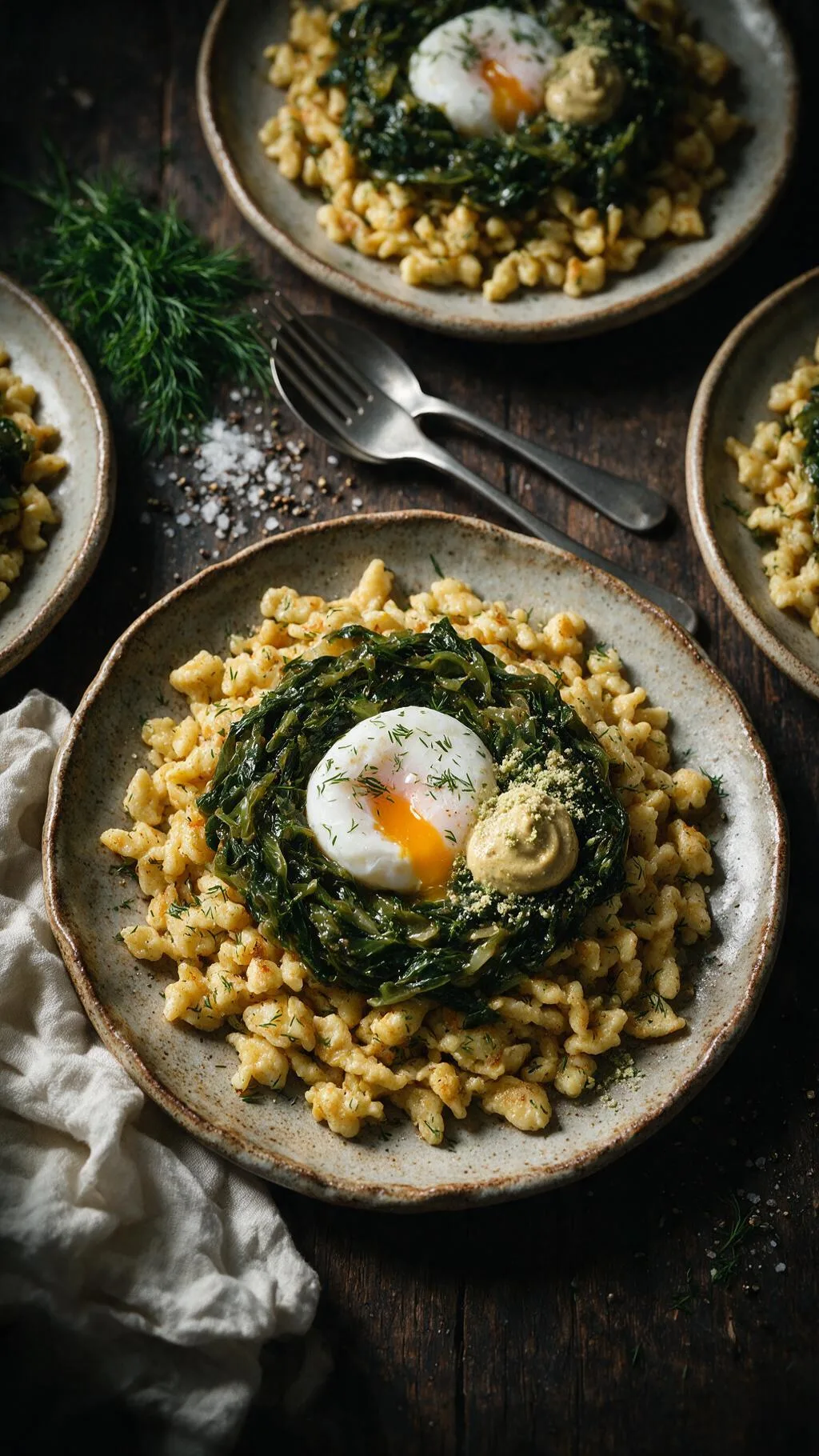 Dill-Spätzle mit Kohlrabi-Kraut