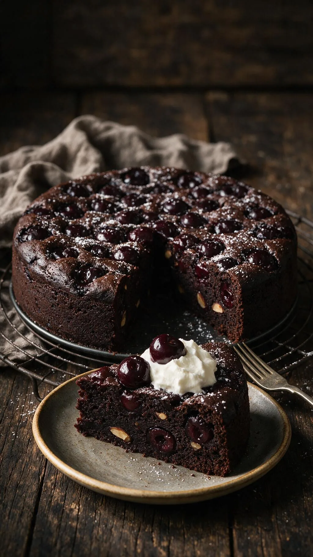 Dunkler Kirschkuchen