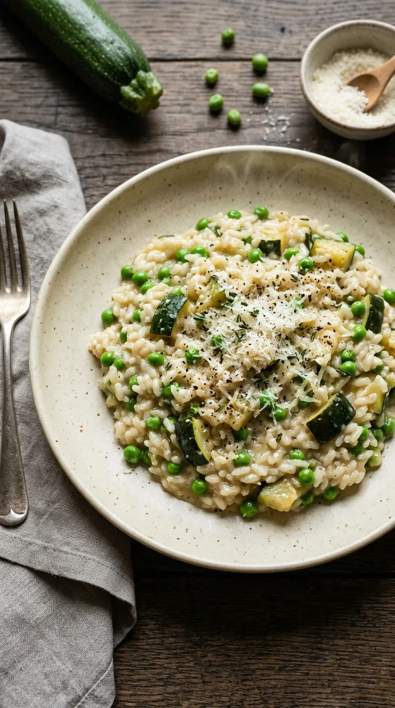 Risotto mit Zucchini und Erbsen