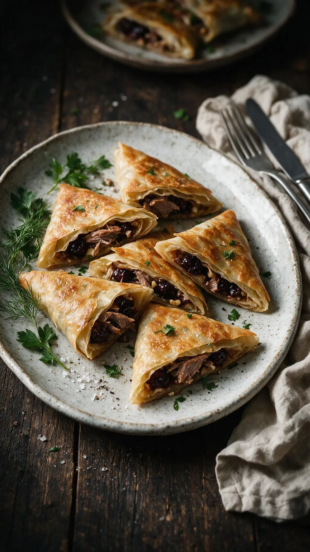 Enten-Gözleme mit Sauerkirschen