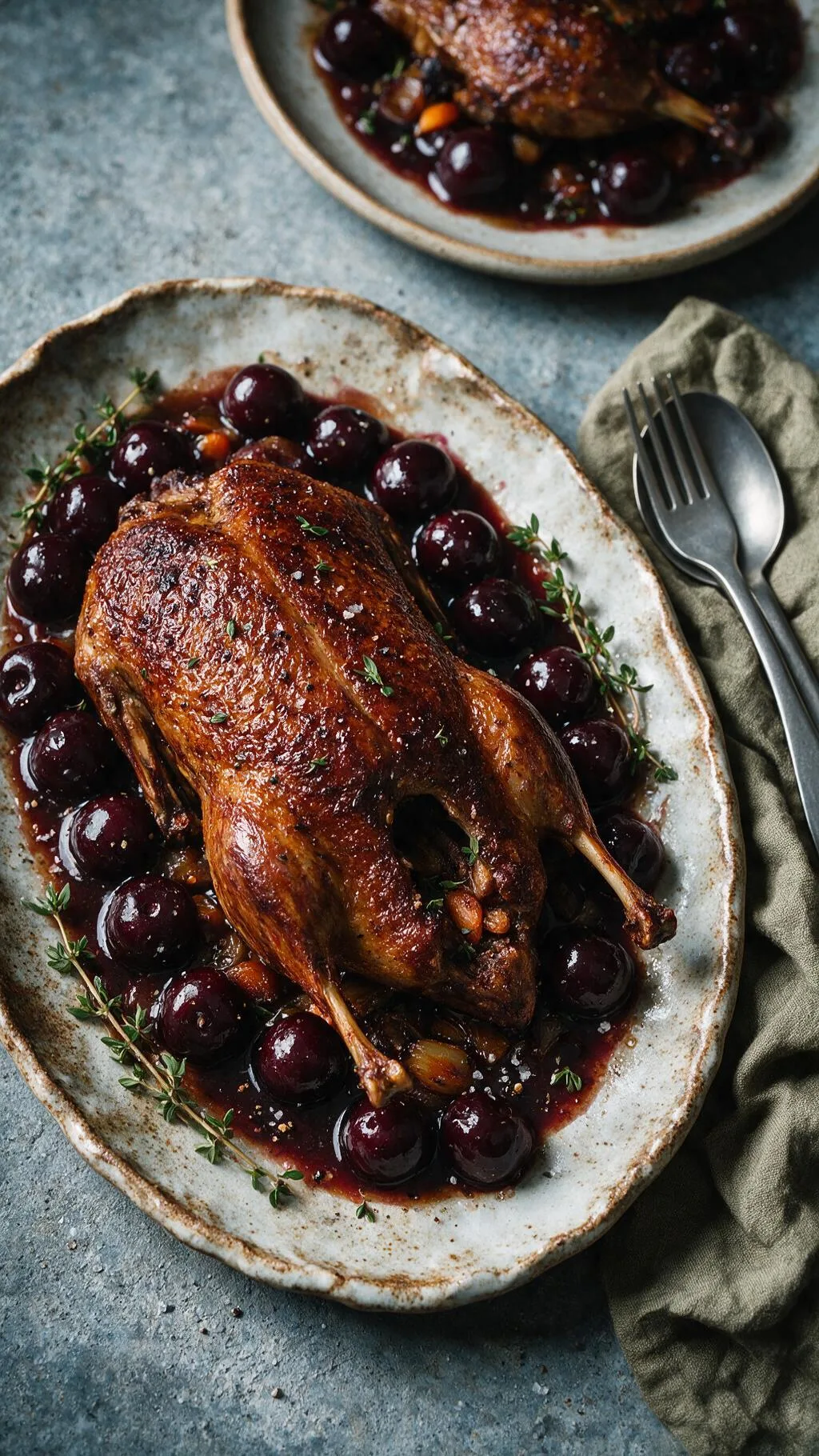 Entenbraten mit Kirschen