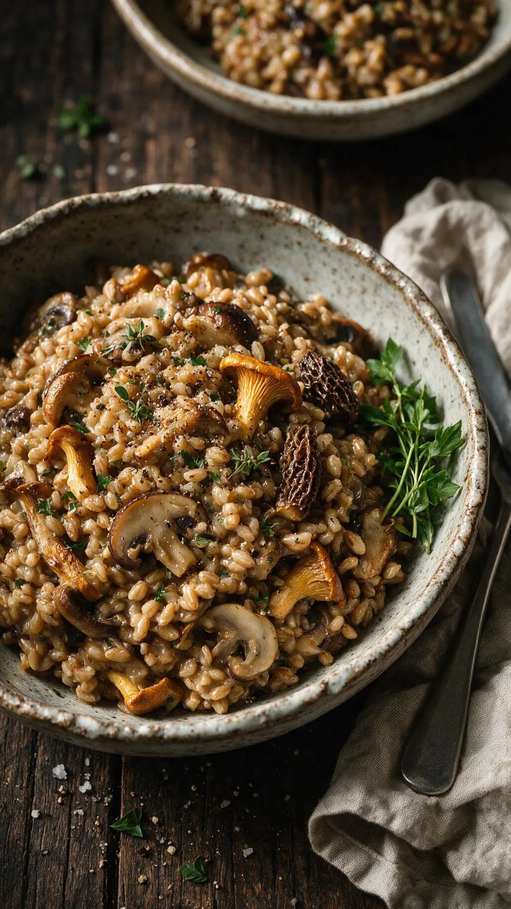 Waldpilz-Farro-Risotto