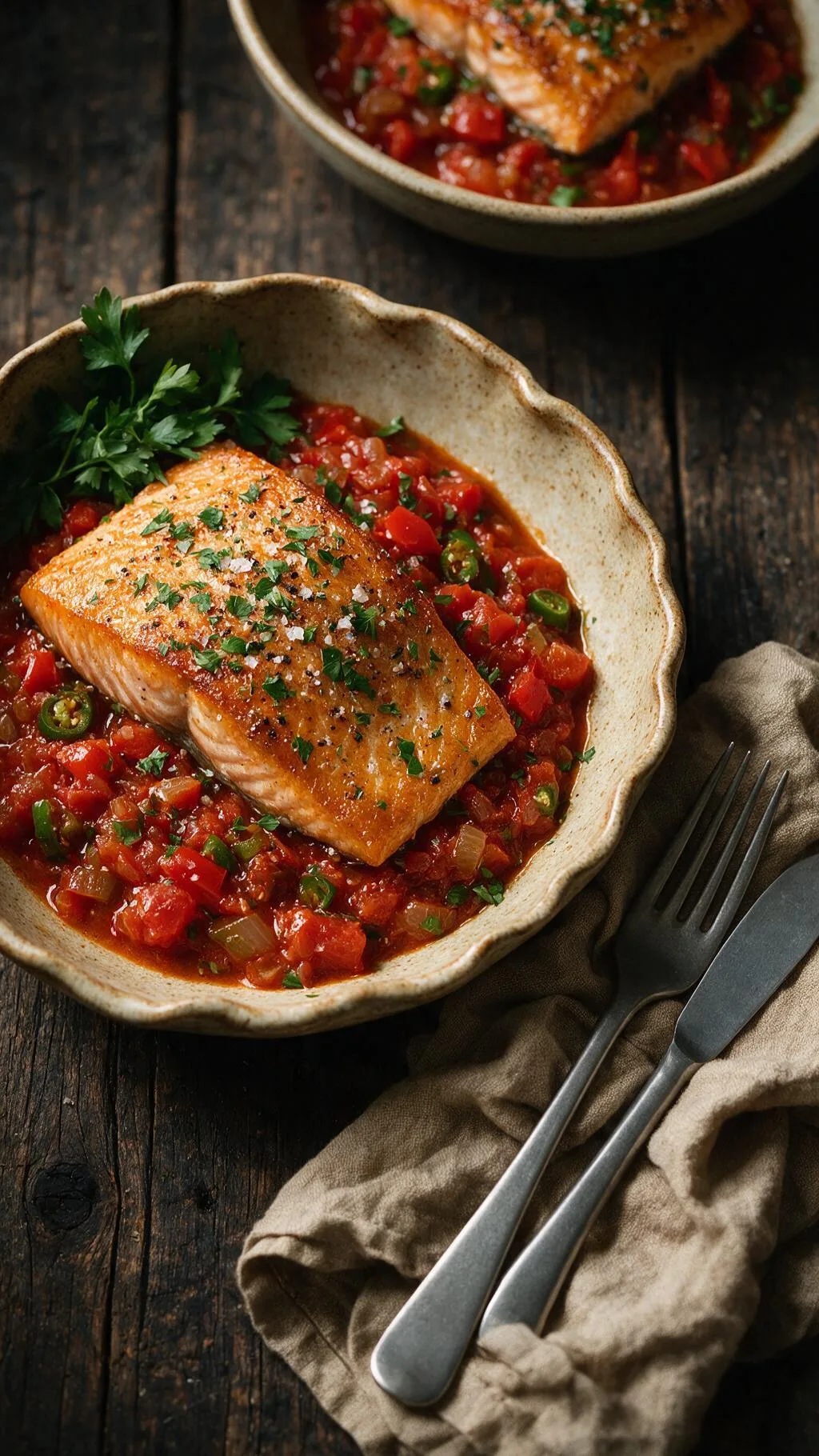 Fisch in würziger Tomatensauce
