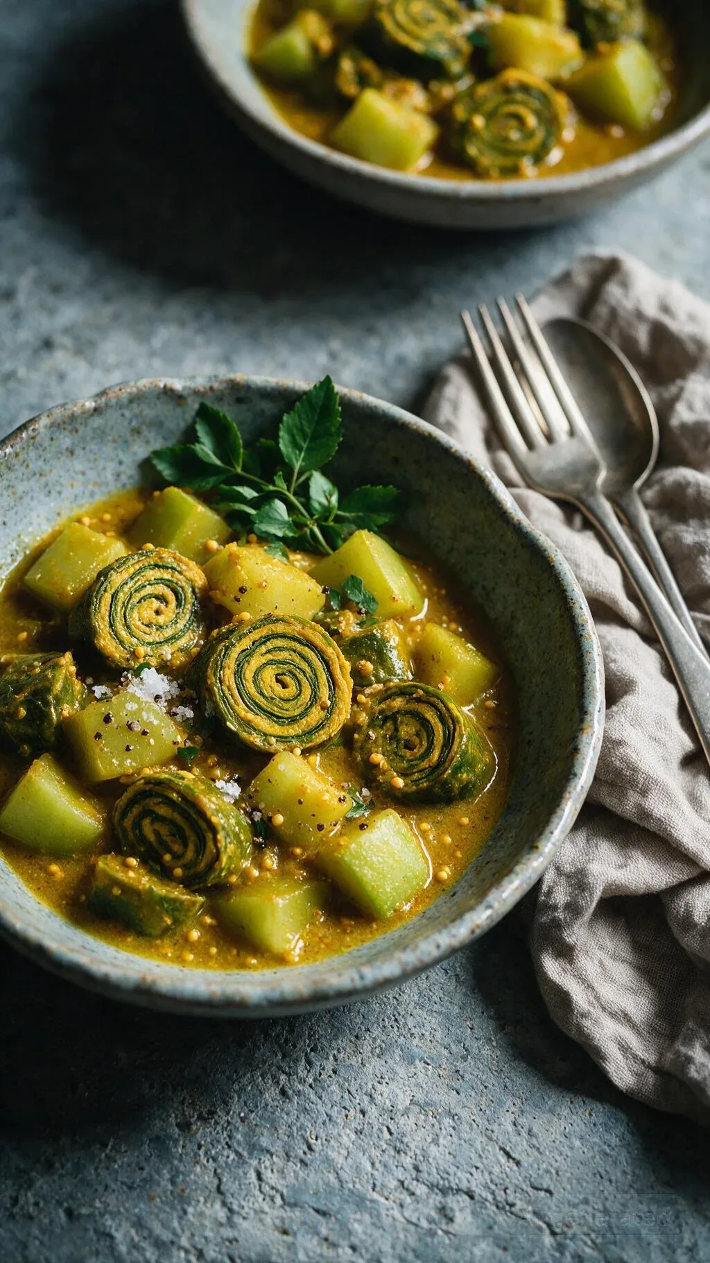 Flaschenkürbis-Curry mit Patra