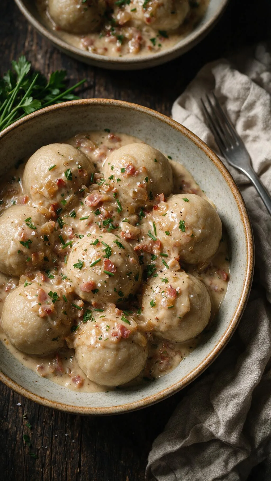 Fleischgefüllte Kartoffelklöße