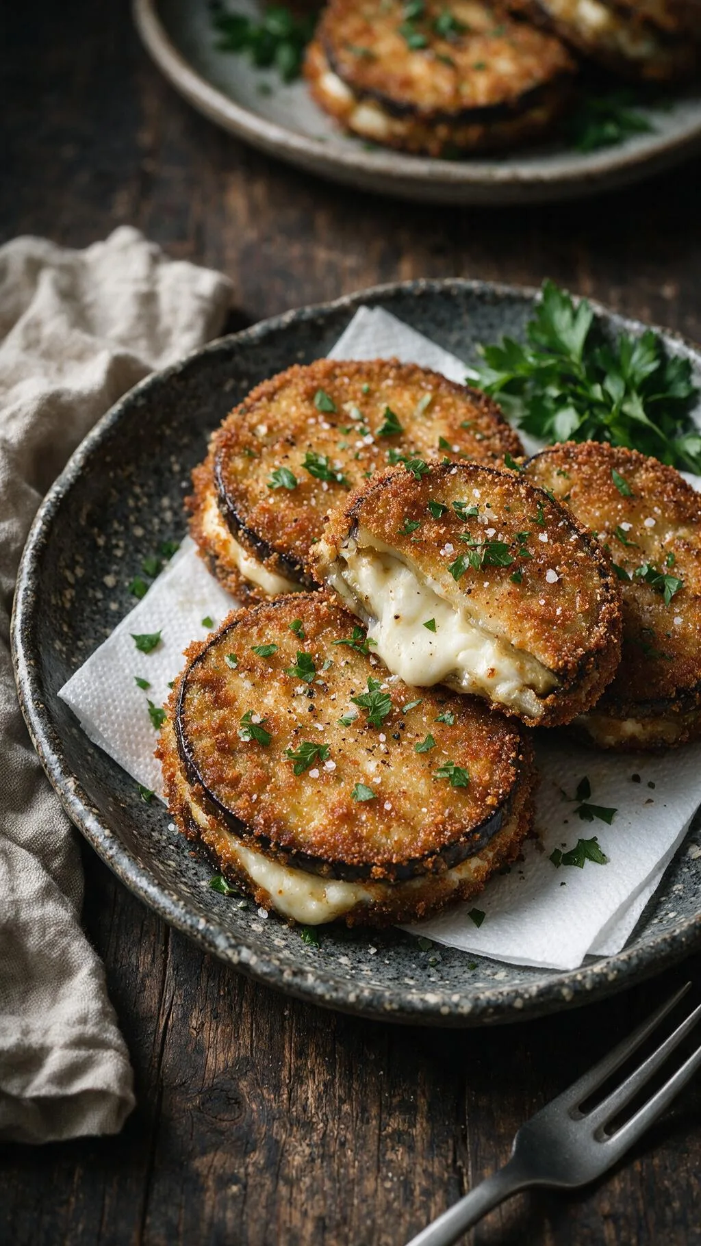 Frittierte Auberginen-Taschen