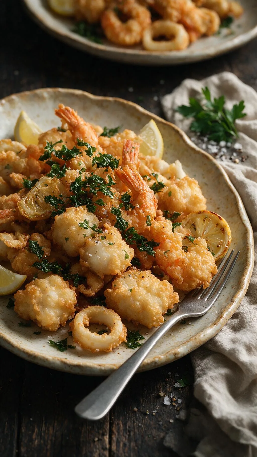 Frittierte Meeresfrüchte